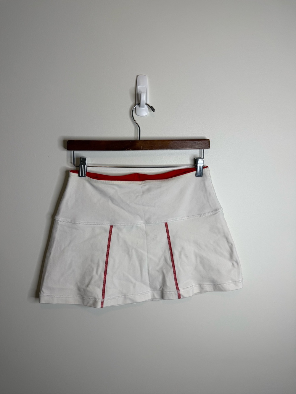 lululemon athletica White Mini Skirt with Red Trim